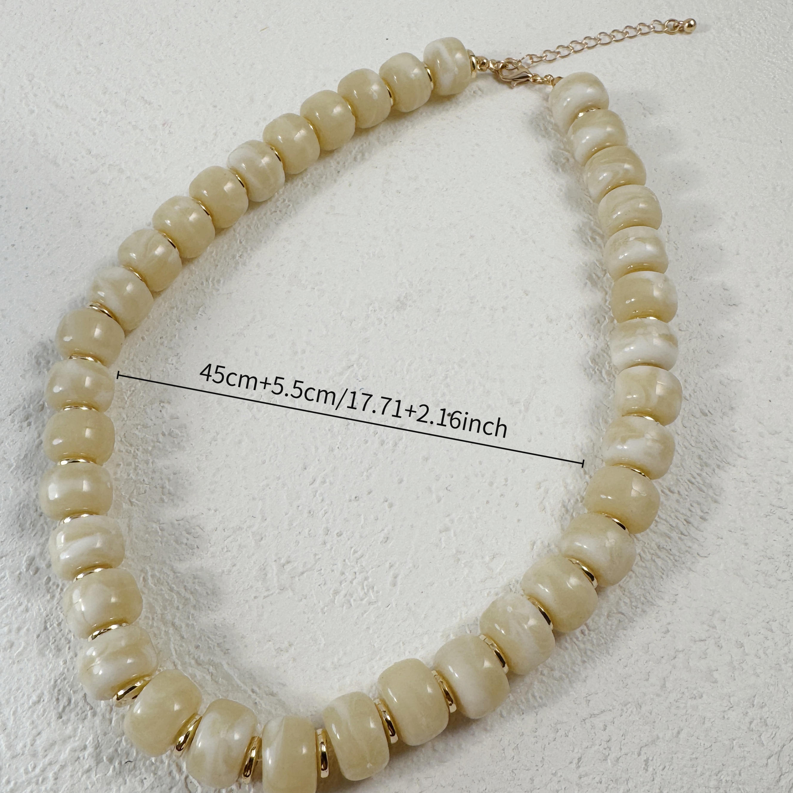 Women's Unique Geometric Flat Round Bead Splicing Necklace